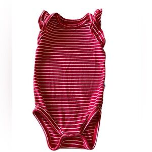 Little Sleepies Red Striped Ruffled Sleeve Onesie 0-3 months